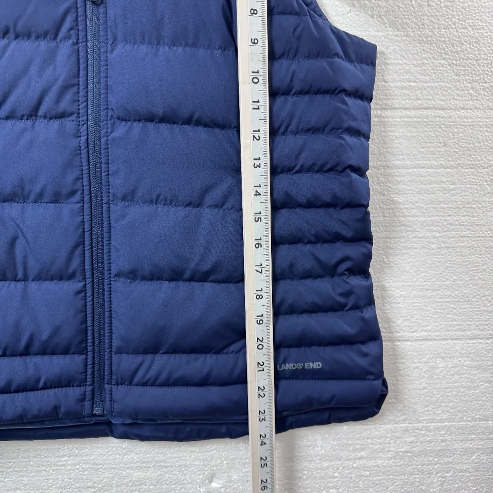 Lands’ End Women’s Navy Puffer Vest Quilted Zip Front Size M Cozy Winter Outdoor - Picture 5 of 8